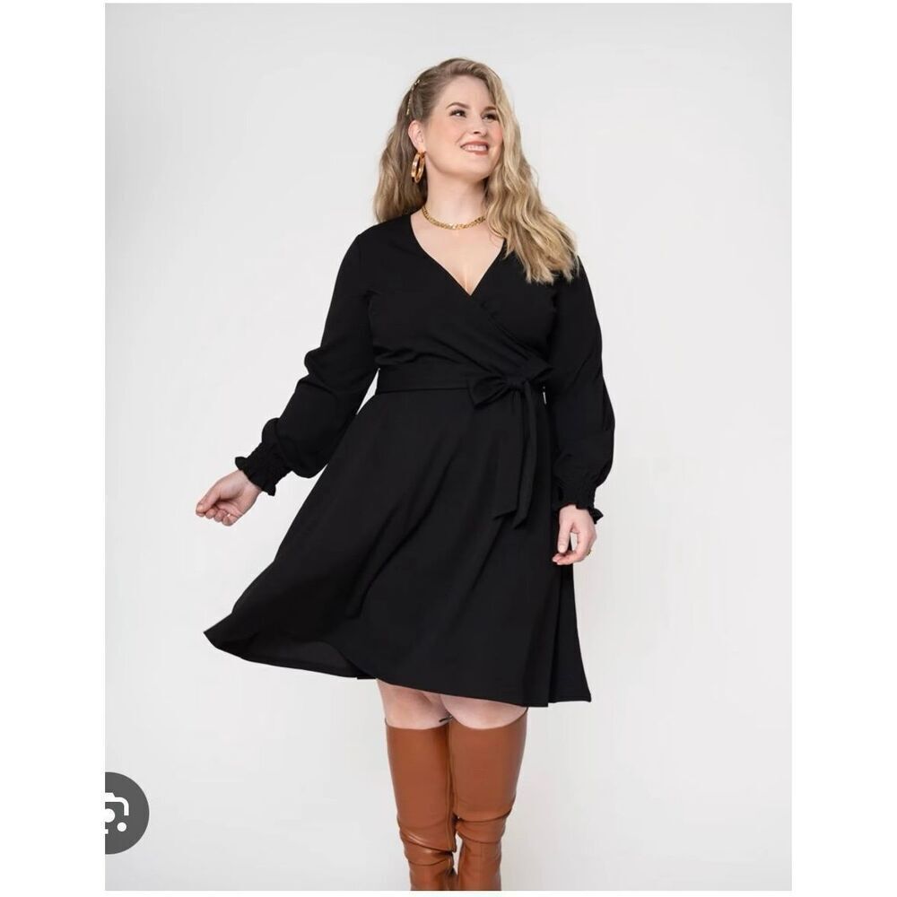 Leota Handmade Black Classic Wrap Eliza Dress sz 4X NWT